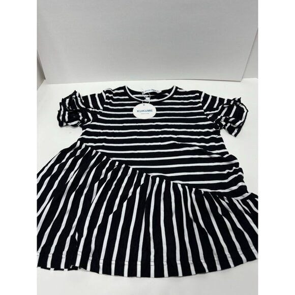 Toddler Summer Stripped Dress T-Shirt, Kukume Black & White Cute Size 120 T - Picture 4 of 9